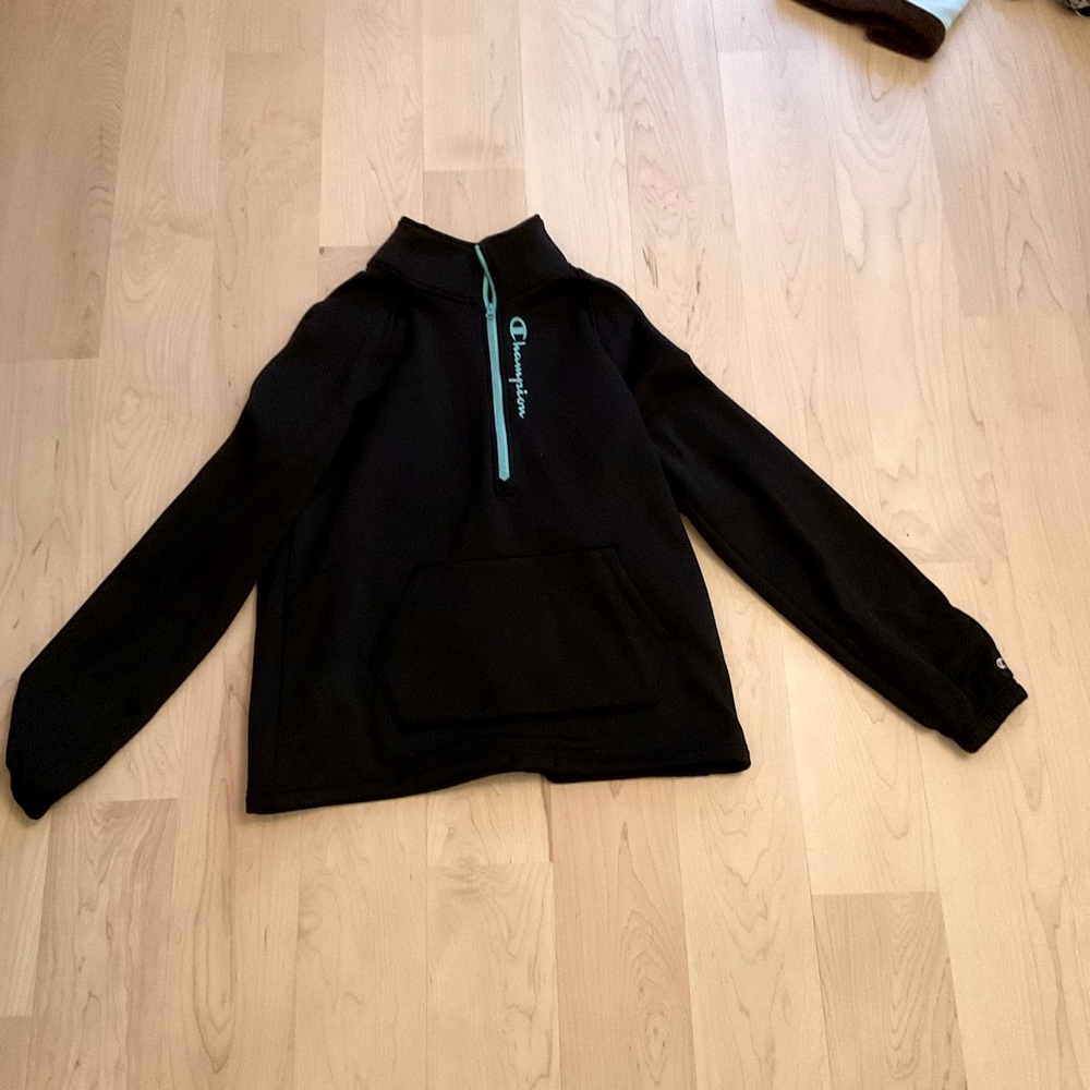 Black and mint champions hoodie zip up